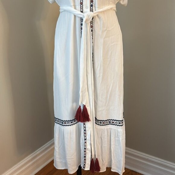Now + Gen by Sonoma Goods For Life® Embroidered Midi Shirtdress Sz XS - Picture 7 of 12